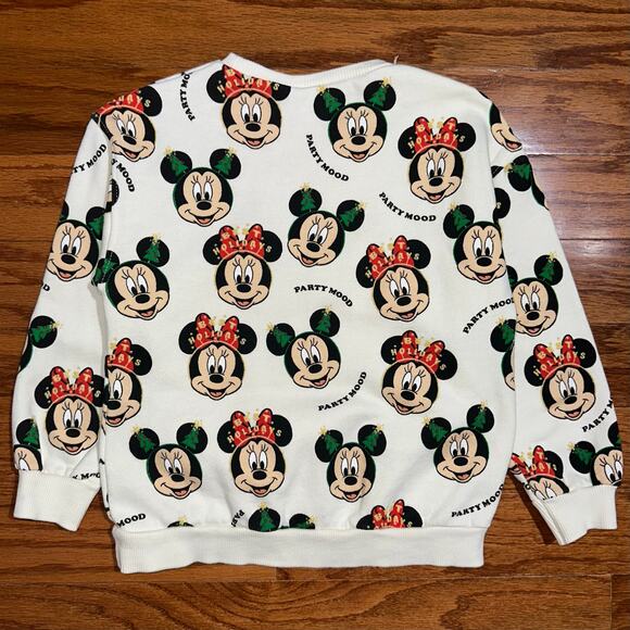 SOLD 💕Zara Disney Minnie Mouse Christmas Holiday Pullover Sweatshirt Sweater - Picture 8 of 11
